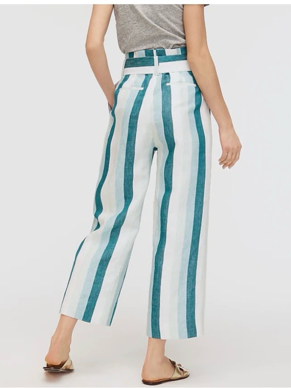 J. Crew linen cabana stripe crop pants - Picture 3 of 9